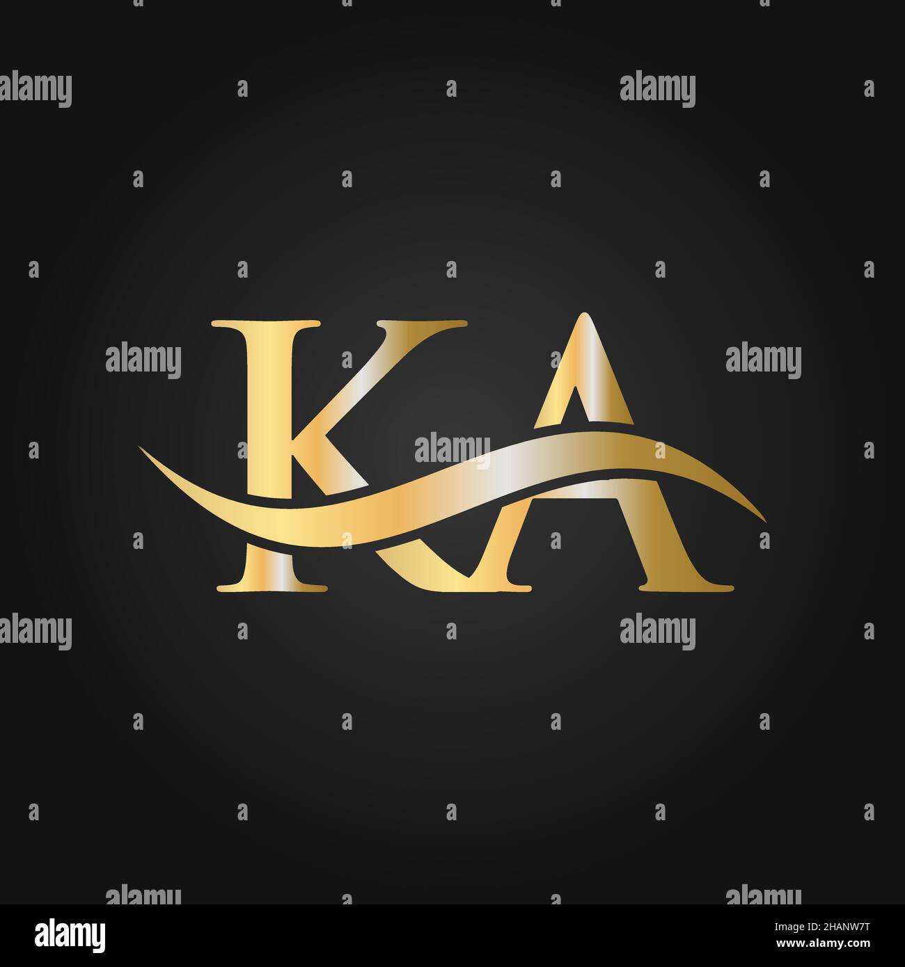 Letter KA Logo Sign Design Template. KA, K A Letter Logo Modern, Flat, Minimalist, Business, Company Template Stock Vector