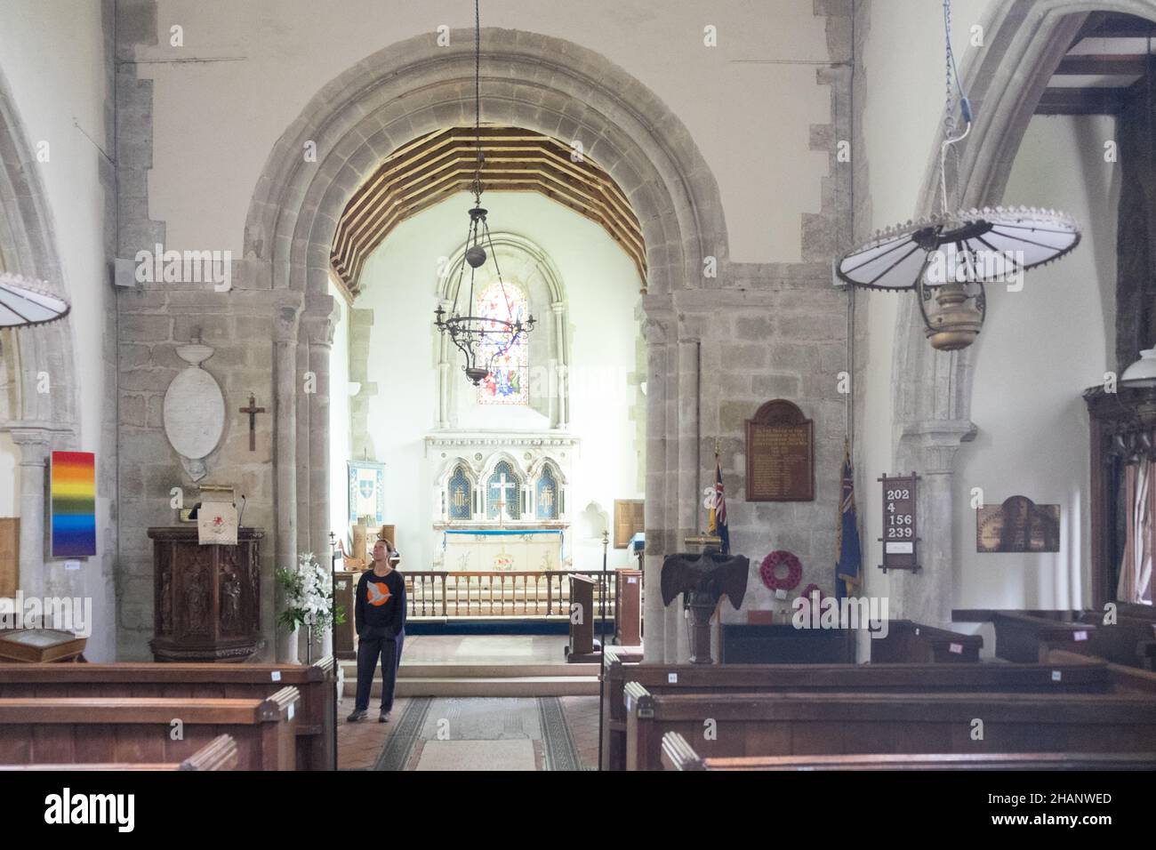 Ancient,old,Saxon,church,with,early Norman chancel arch,Church of St
