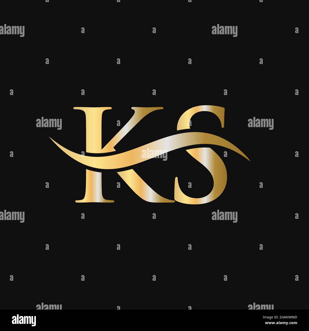 Letter KS Logo Sign Design Template. KS, K S Letter Logo Modern, Flat, Minimalist, Business, Company Template Stock Vector