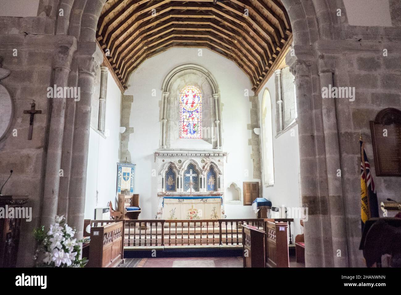 Ancient,old,Saxon,church,with,early Norman chancel arch,Church of St