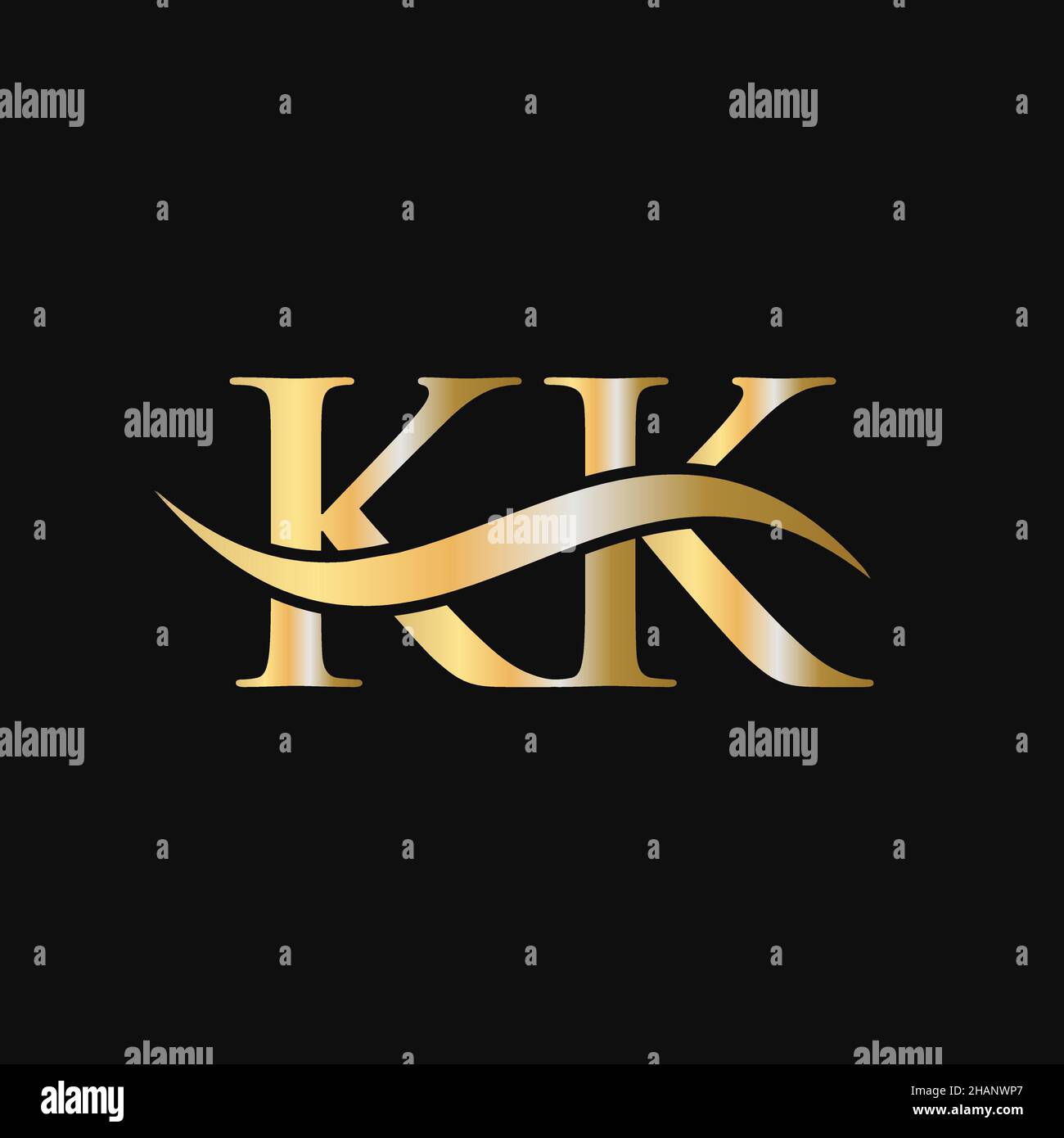Letter KK Logo Sign Design Template. KK, K K Letter Logo Modern, Flat, Minimalist, Business, Company Template Stock Vector
