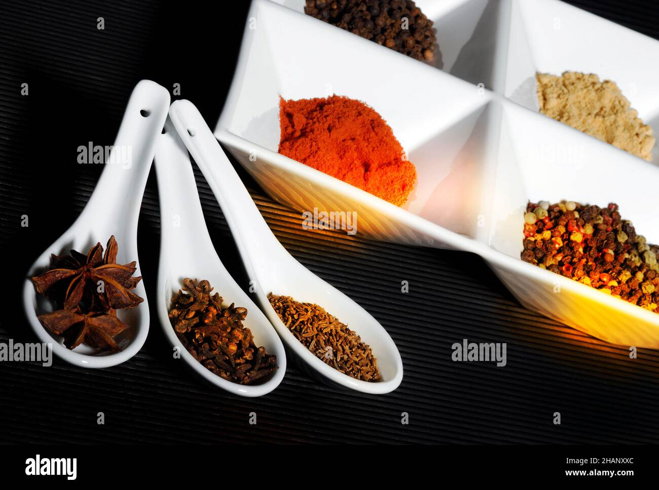 mix of spices, food art Stock Photo Alamy