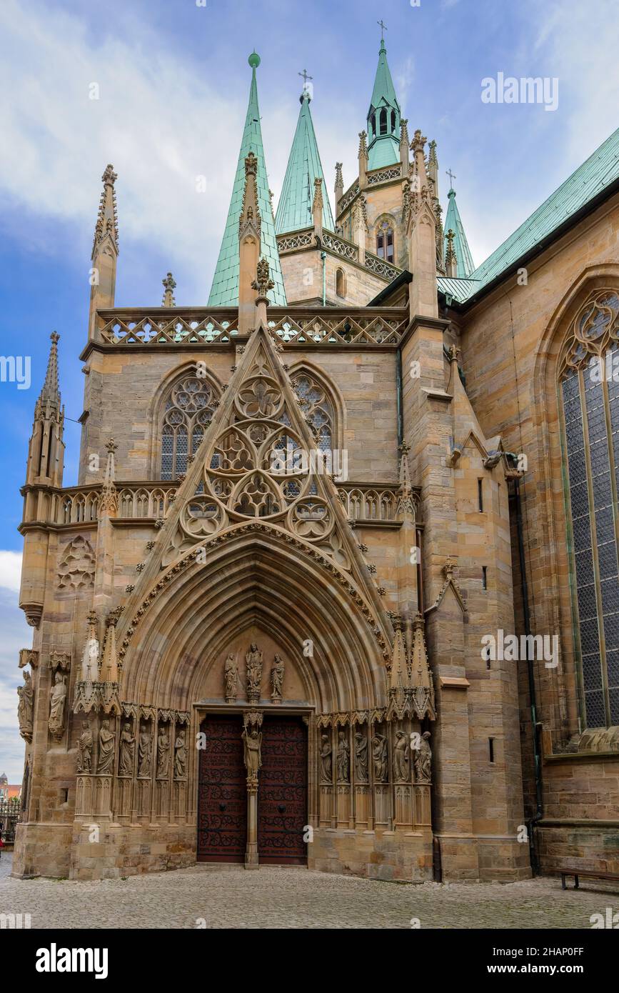 Erfurt Cathedral in Erfurt, Thuringia, Germany. Stock Photo