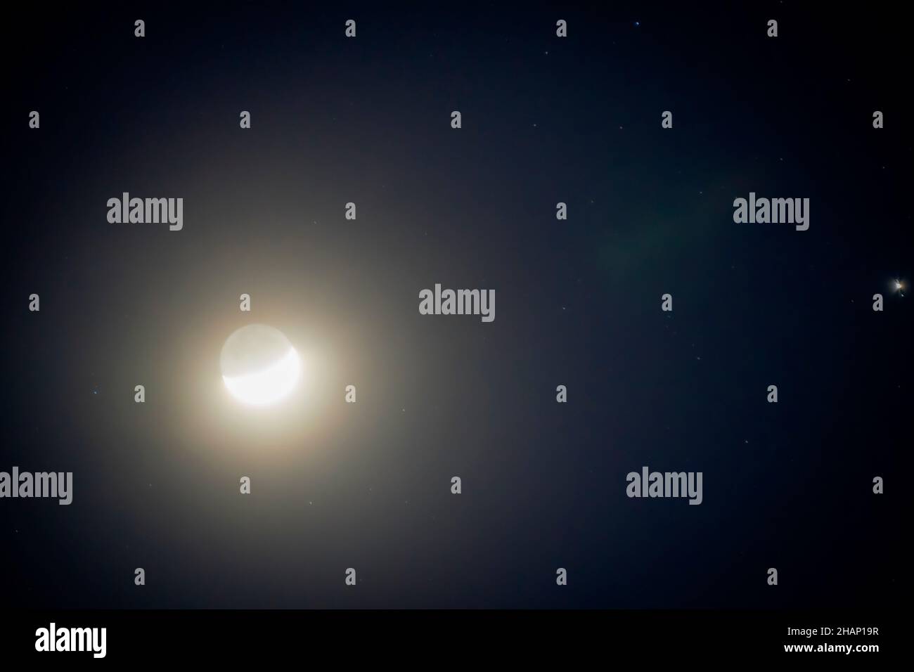 Night moon, star and dark sky astronomy background Stock Photo