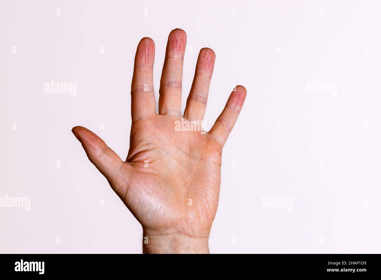 Pushing hands down hi-res stock photography and images - Alamy
