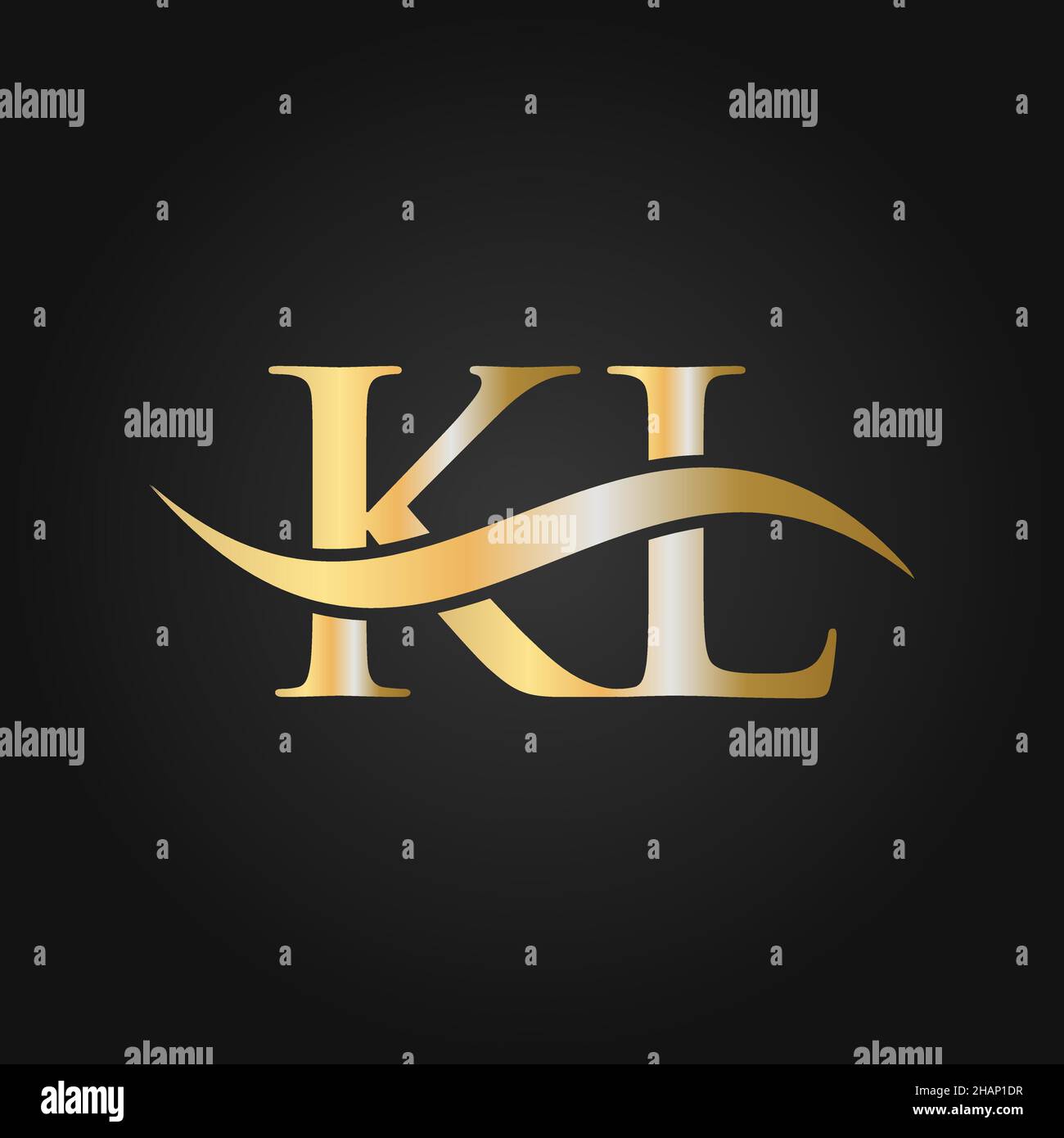 Letter KL Logo Sign Design Template. KL, K L Letter Logo Modern, Flat, Minimalist, Business, Company Template Stock Vector