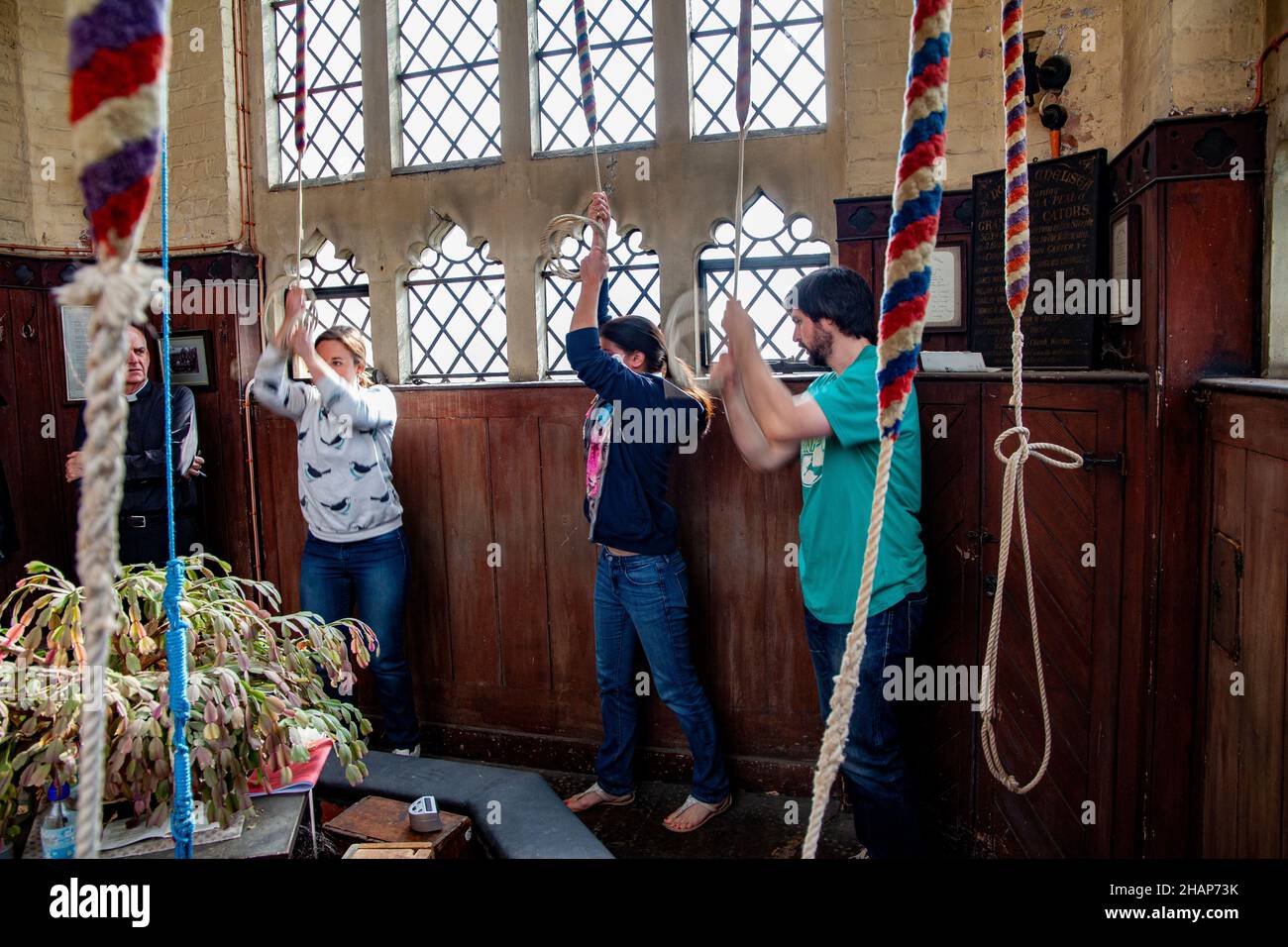Bellringing in the church tower at St Luke's Church, Chelsea, London