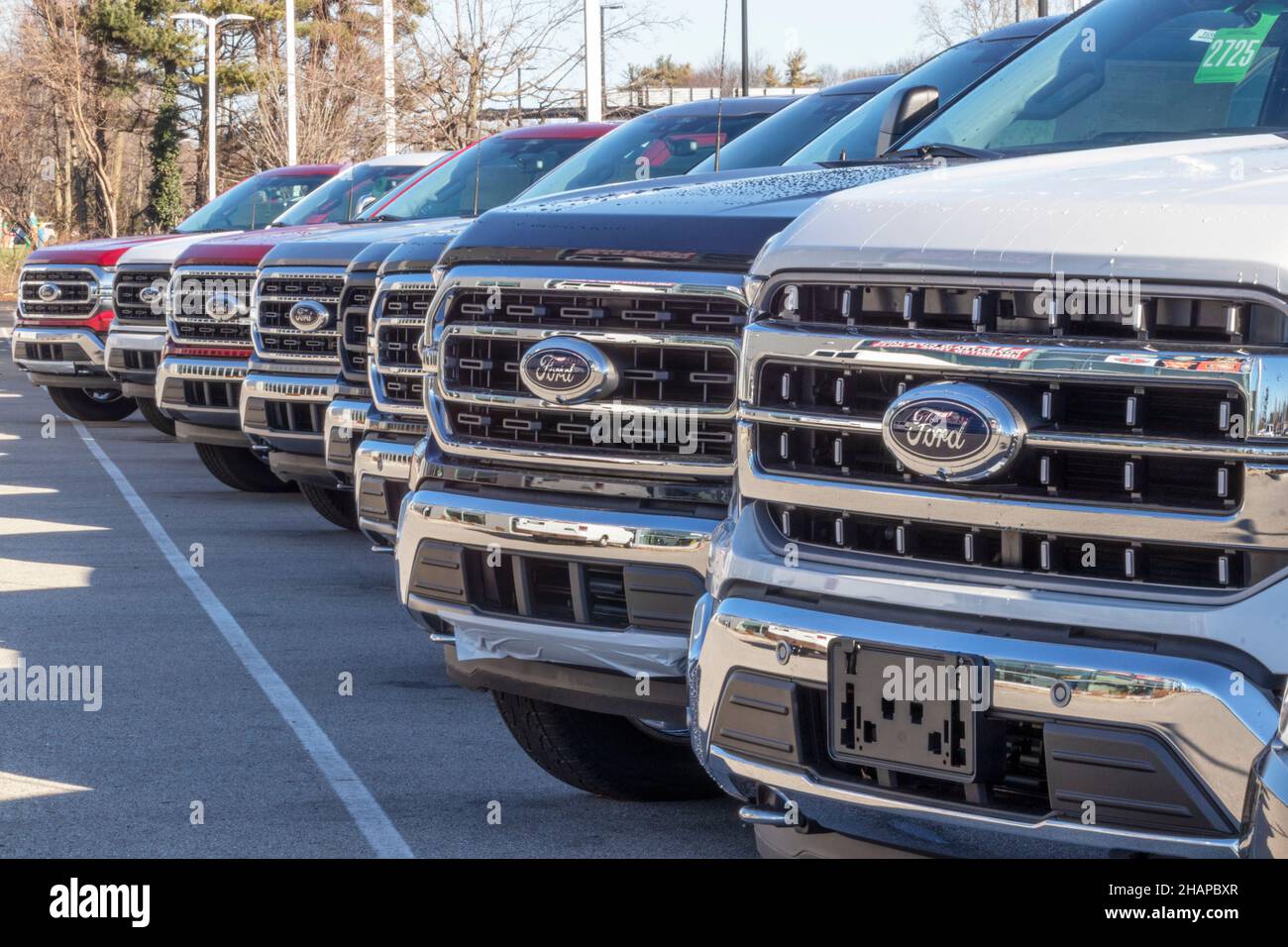 Indianapolis Circa December 2021 Ford FSeries Trucks Display. The Ford F150, Super Duty F