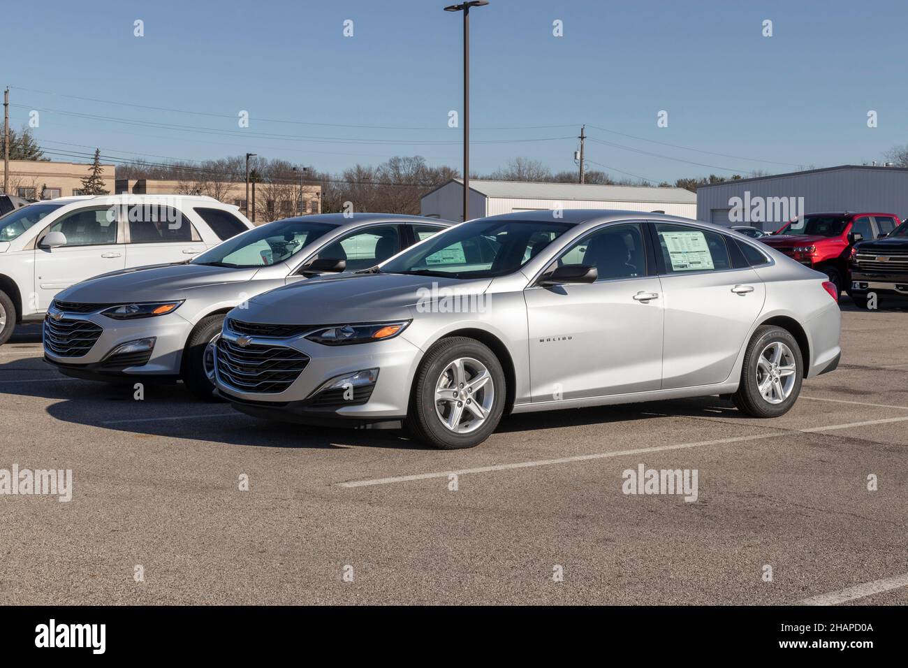 Indianapolis Circa December 2021 Chevrolet Malibu display at a
