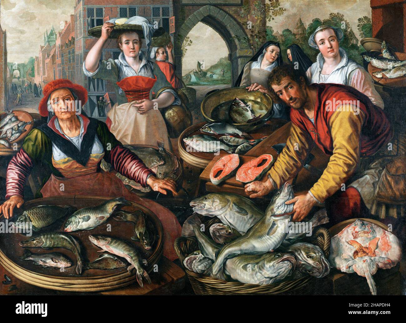 Four Elements: Water by Joachim Beuckelaer (c. 1533-c. 1570/4), oil on canvas, 1569 Stock Photo