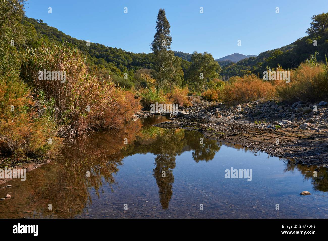 Autumn landscape in the Genal valley in the province of Malaga. Andalusia, Spain Stock Photo
