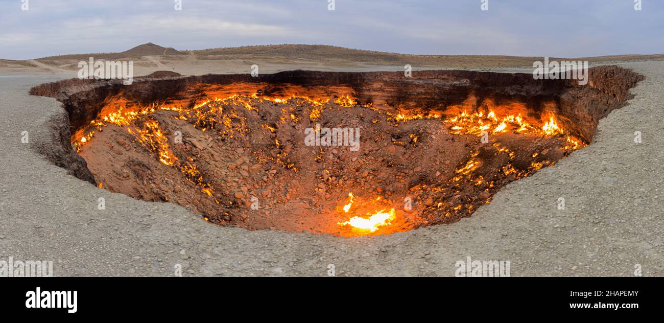 Darvaza Derweze gas crater Door to Hell or Gates of Hell in