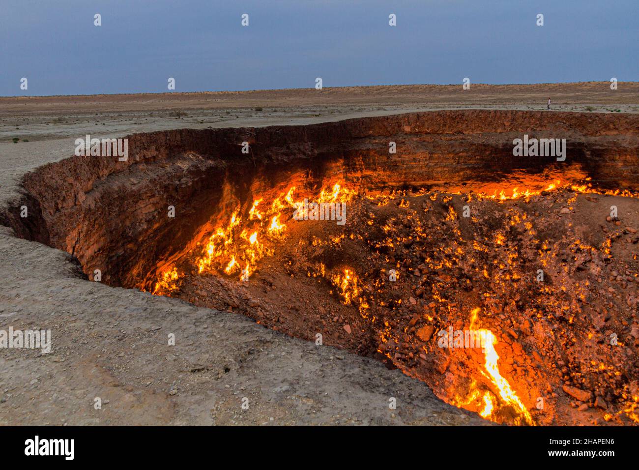 Darvaza Derweze gas crater called also The Door to Hell in Turkmenistan ...