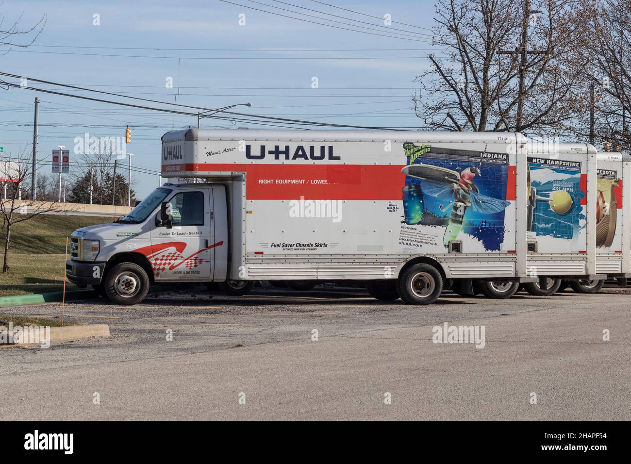 Lafayette - Circa December 2021: U-Haul Moving Truck Rental Location. U-Haul offers moving and storage solutions. Stock Photo