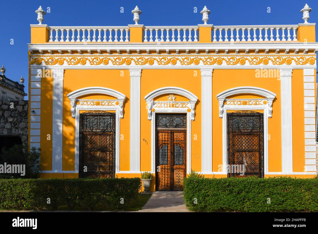 Colonial architecture on Paseo de Montejo, Merida , mexico Stock Photo