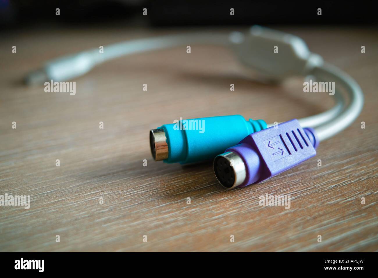 USB to PS2 converter computer cable backdrop Stock Photo Alamy
