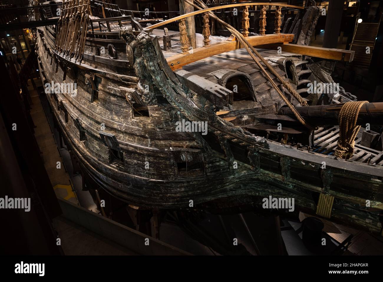 The magnificent wooden Vasa warship salvaged from the sea and displayed ...