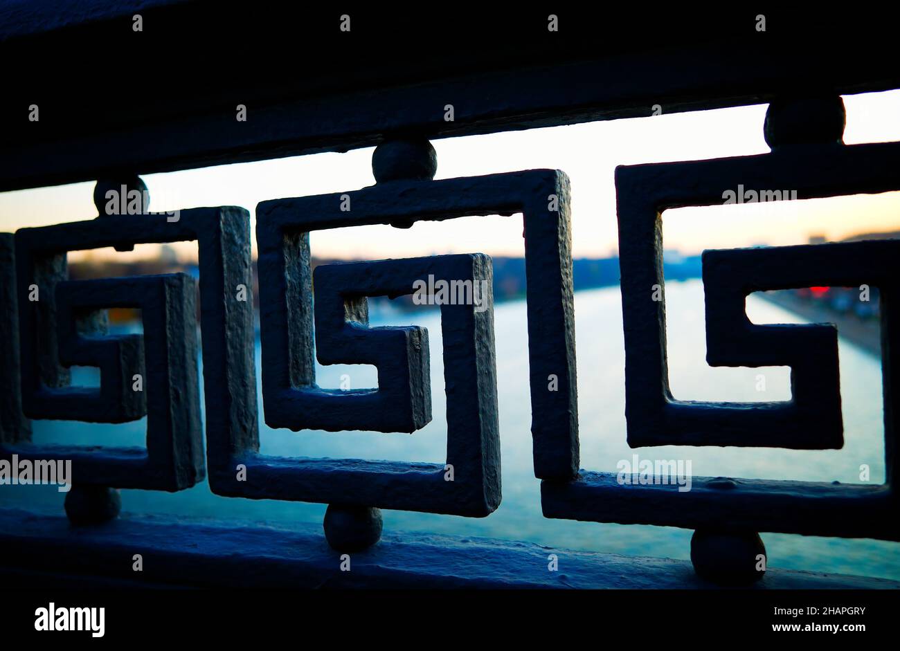 Abstract fence maze bokeh background Stock Photo