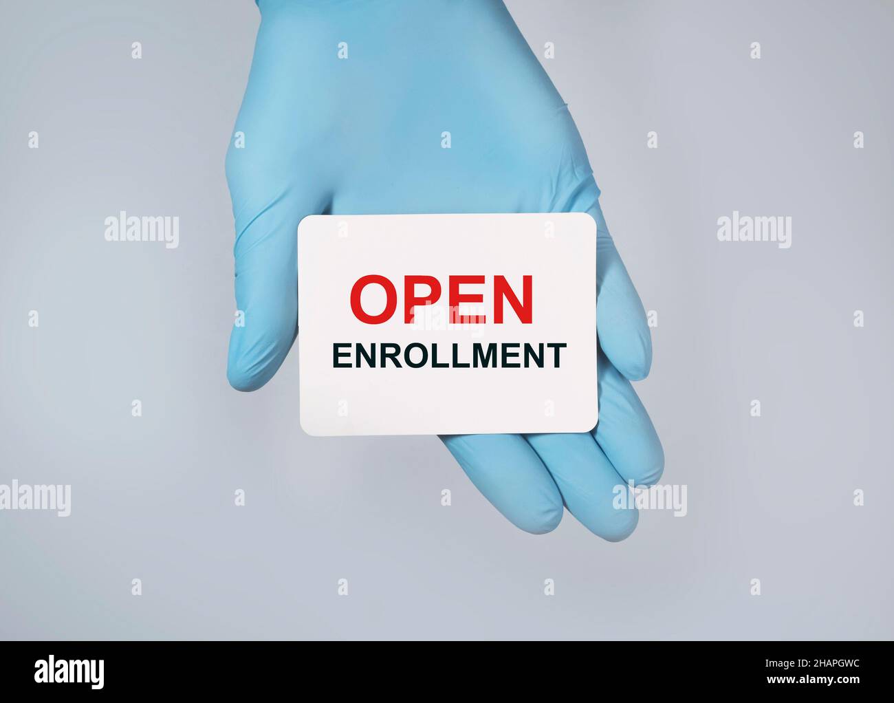 Open enrollment. Medical coverage, health insurance concept Stock Photo
