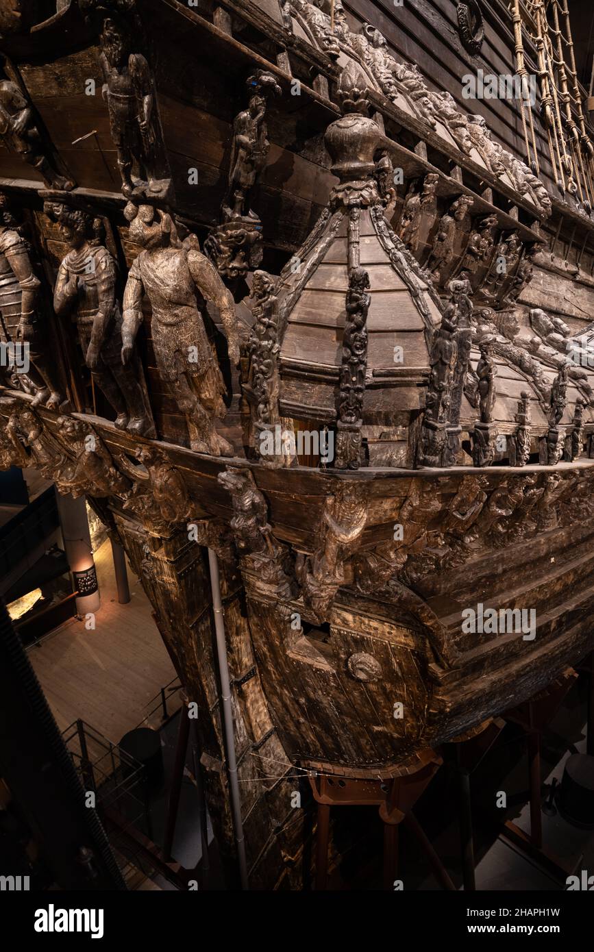 The magnificent wooden Vasa warship salvaged from the sea and displayed ...