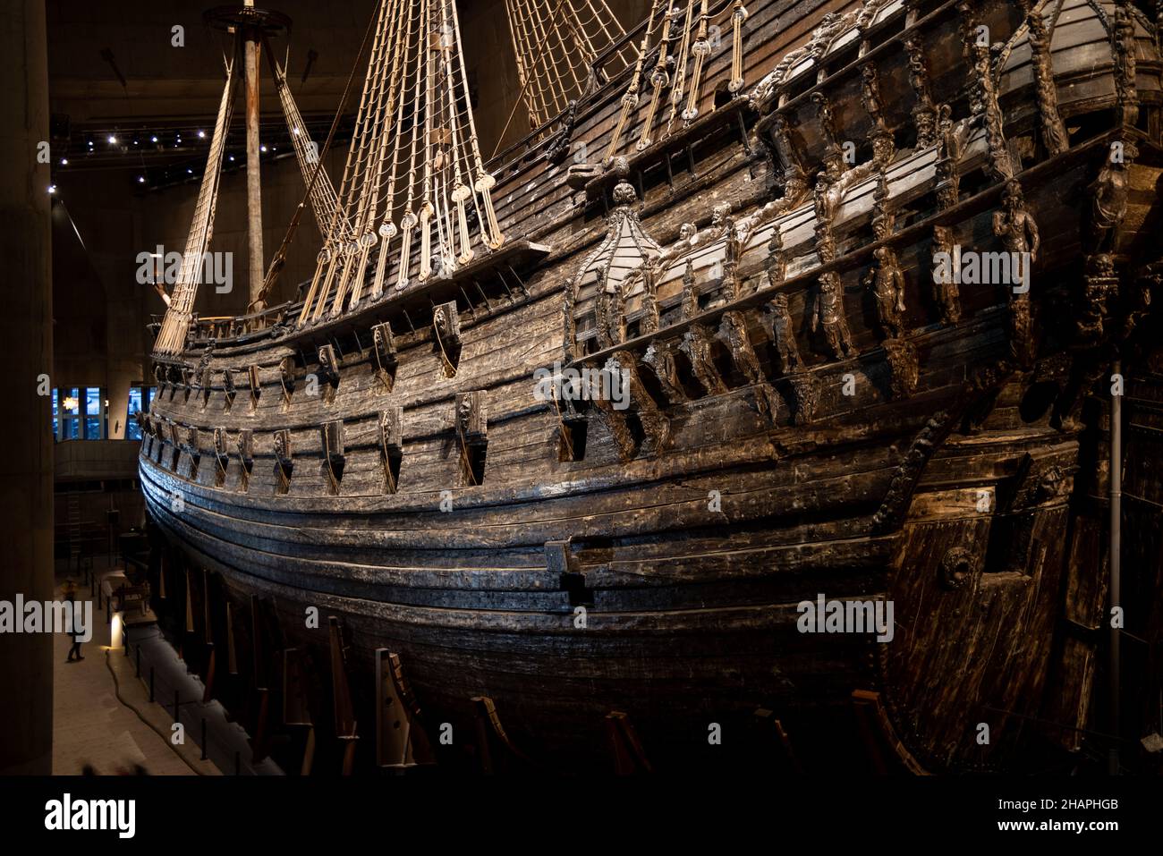 The magnificent wooden Vasa warship salvaged from the sea and displayed ...