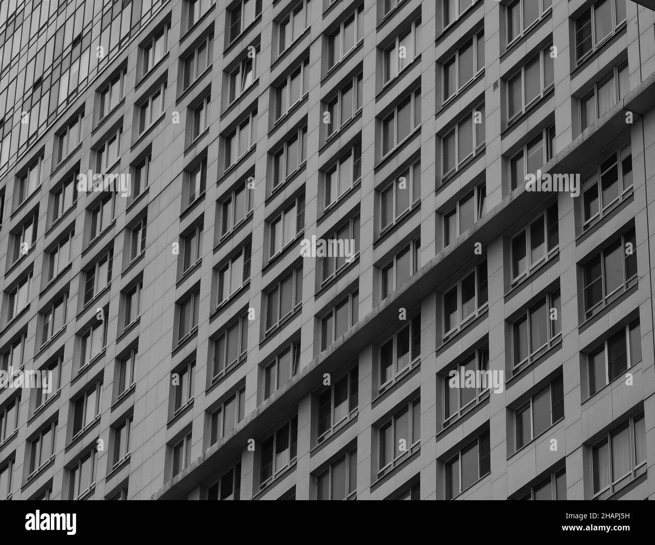 Diagonal multiple windows of skyscraper backdrop Stock Photo