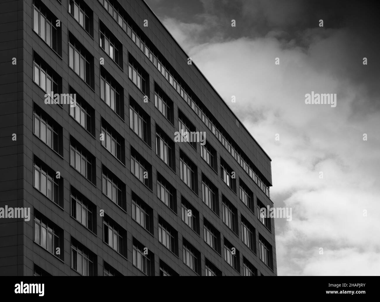 Black & white office building in perspective backdrop Stock Photo - Alamy