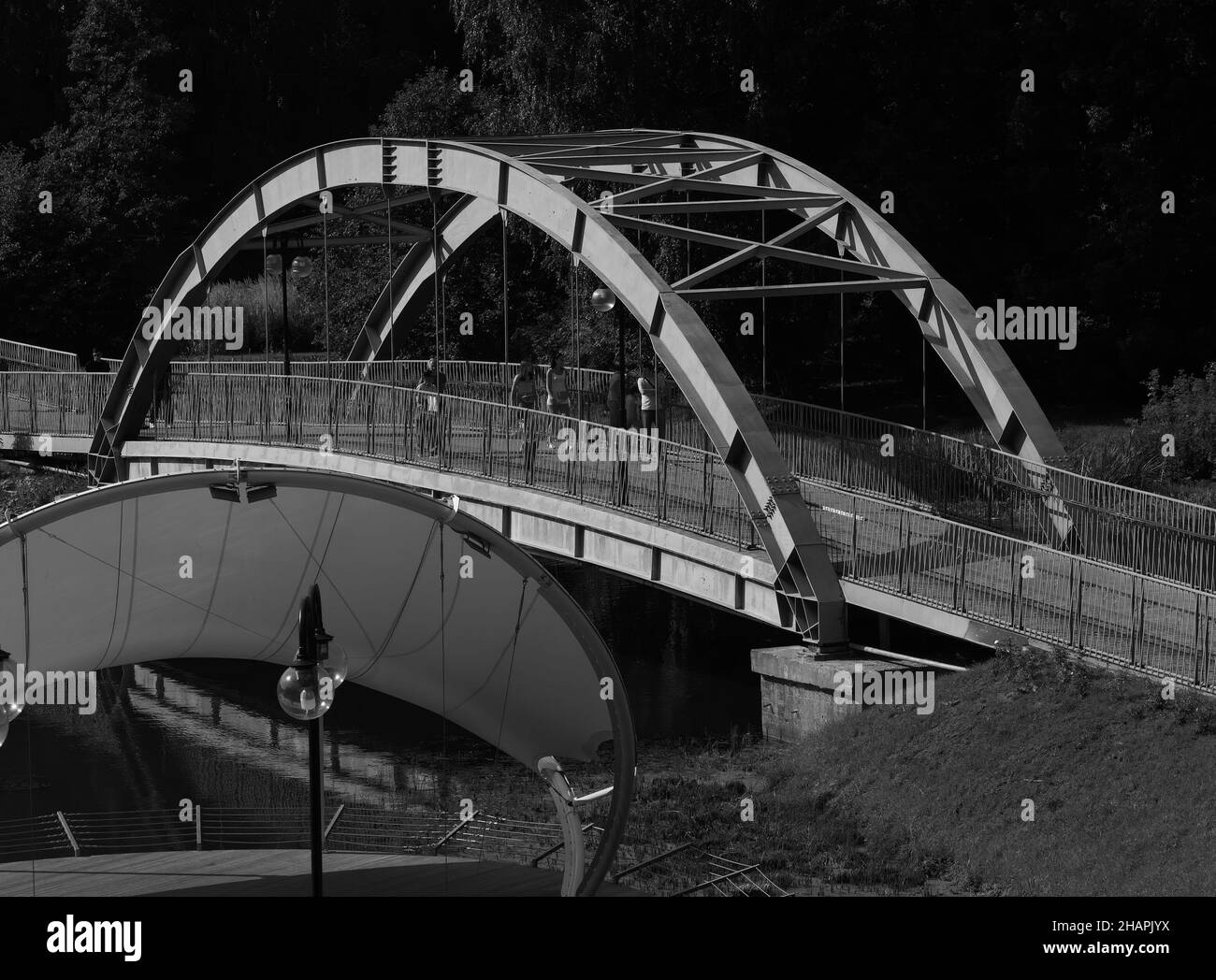 Black & white arc bridge architecture background Stock Photo - Alamy