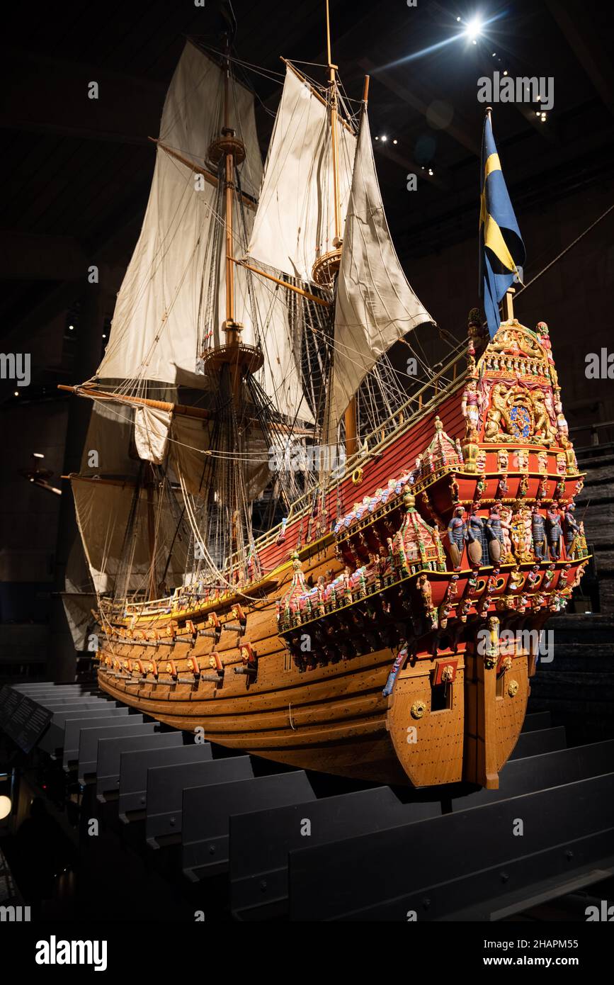 Model of The magnificent wooden Vasa warship salvaged from the sea and ...