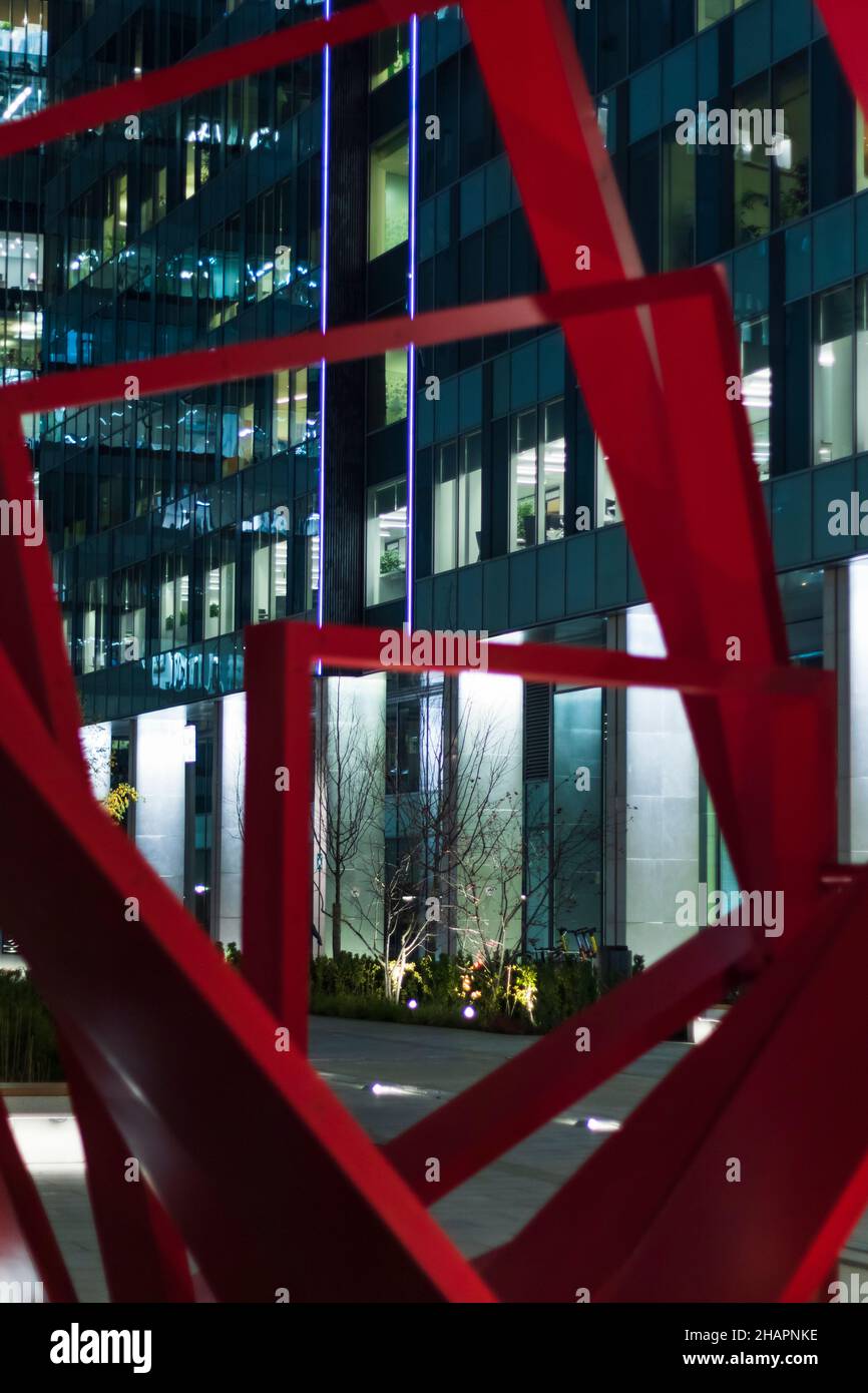 Modern Office Architecture Night Light hi tech geometry lines.concept ...