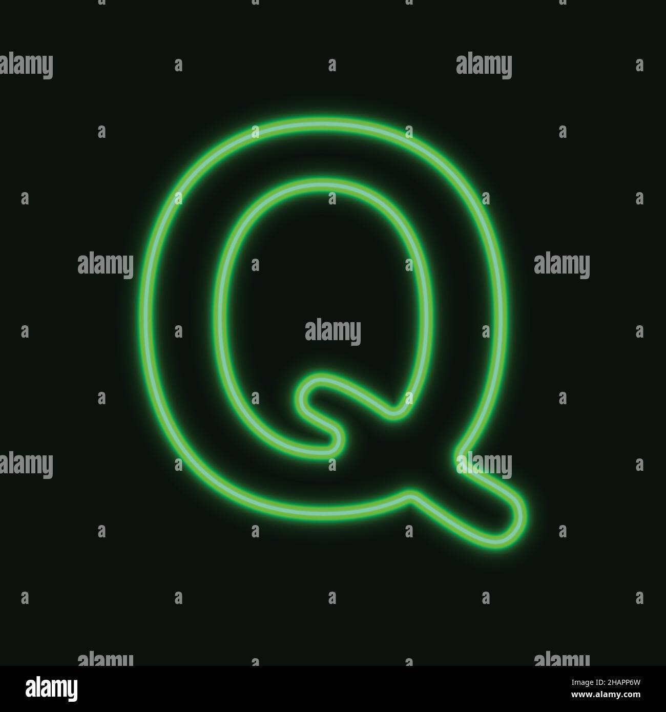 Isolated Neon Letter Q . Night Show Alphabet. vector Illustration. eps 10 Stock Vector