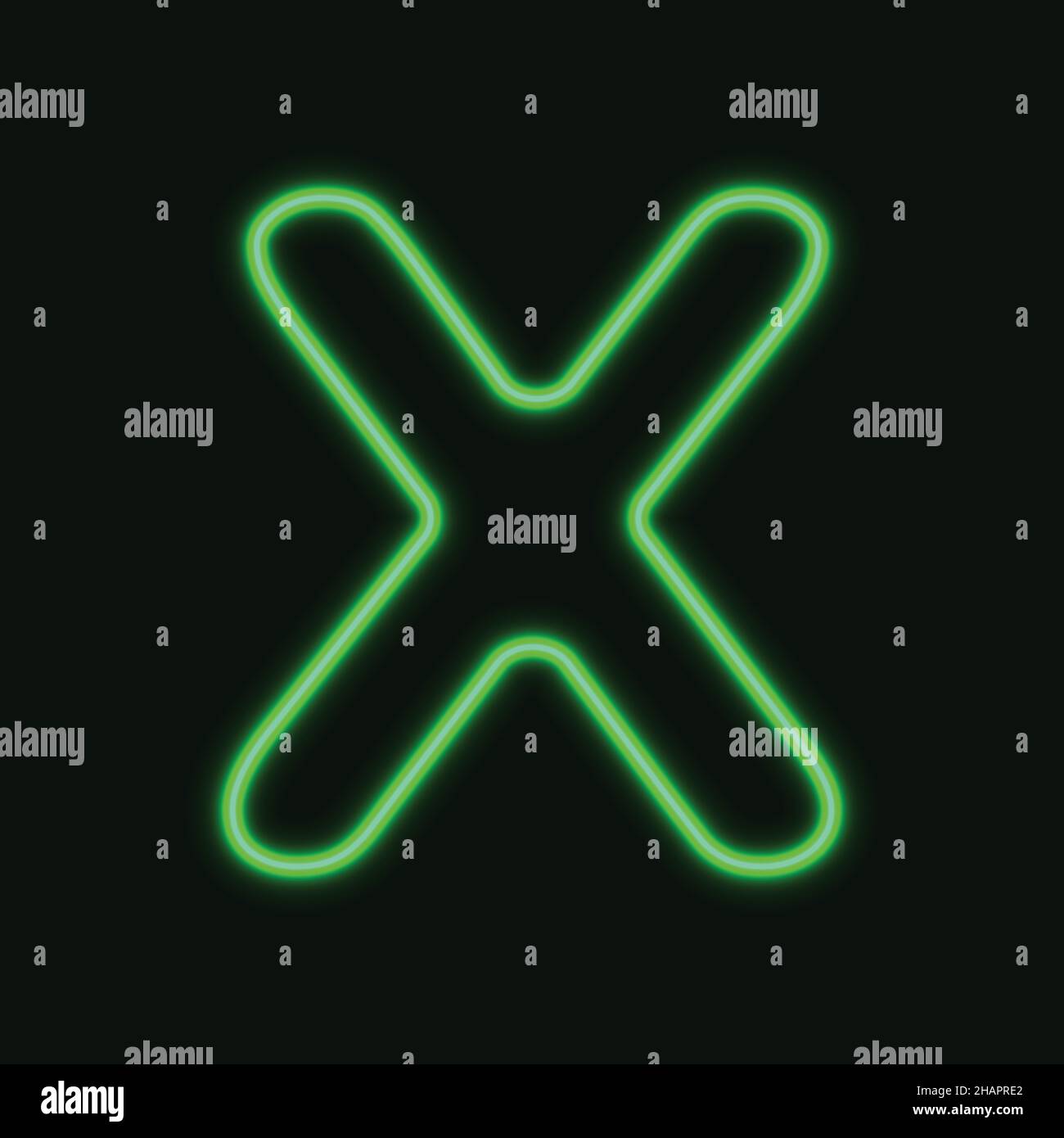 Isolated Neon Letter X . Night Show Alphabet. vector Illustration. eps 10 Stock Vector
