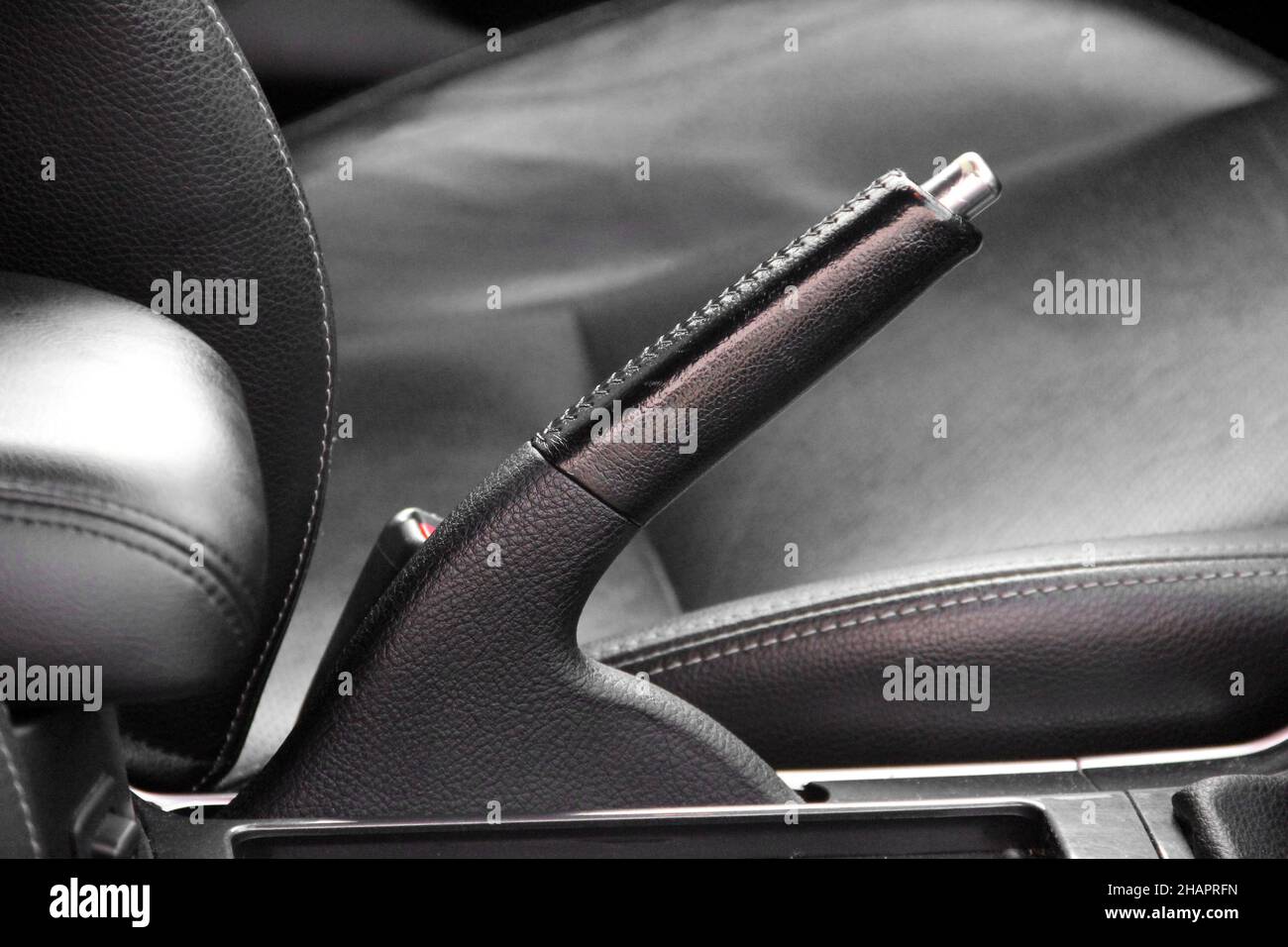 Car handbrake. Parking brake Stock Photo Alamy