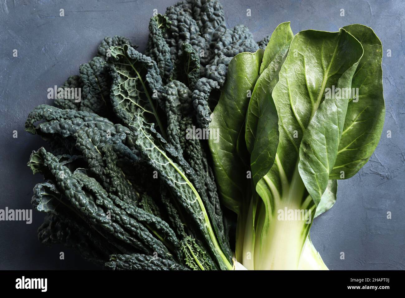 Various green vegetables. Directly above. Stock Photo