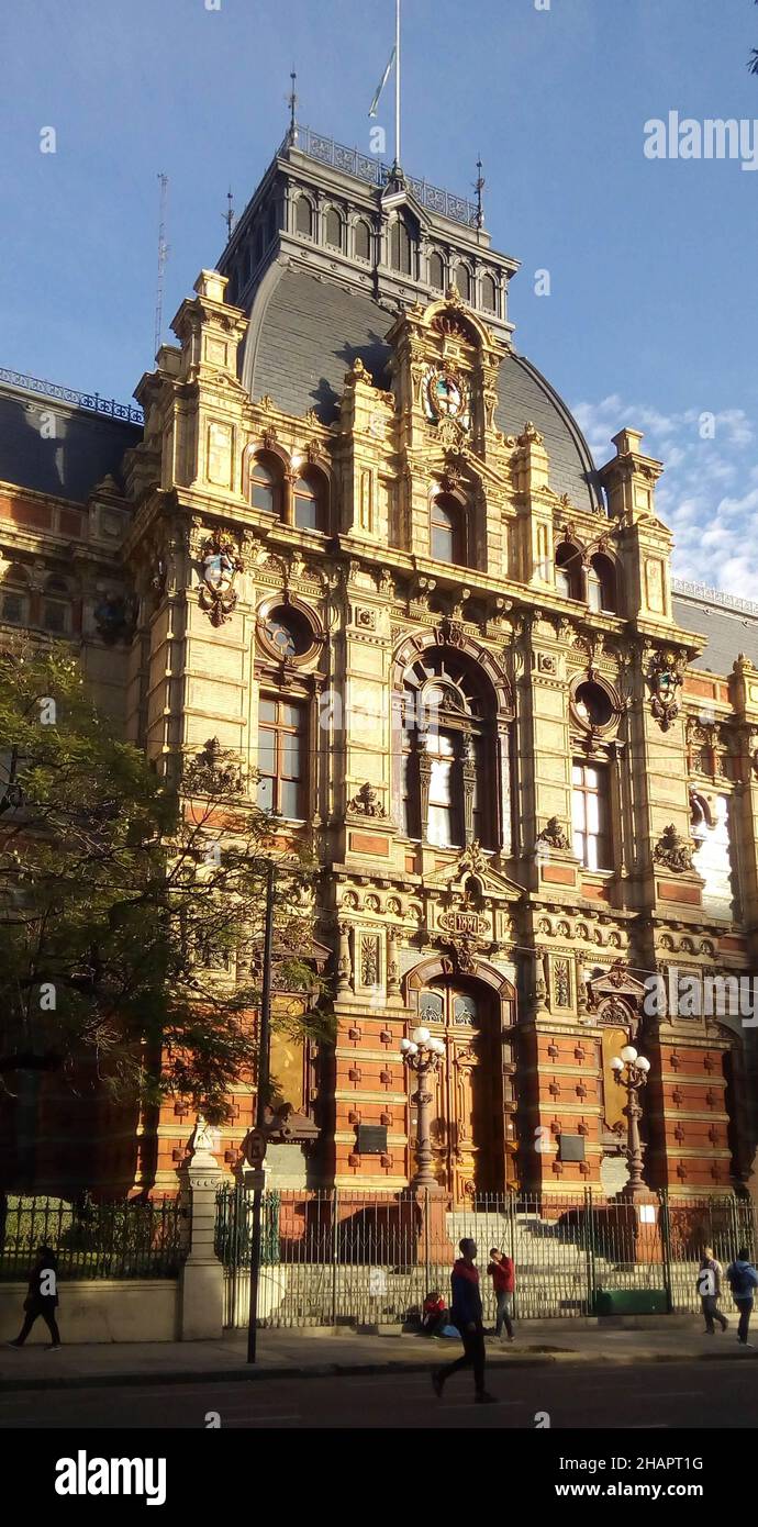 Facade view of the Palacio de Aguas Corrientes in neoclassical style, Buenos Aires, Argentina Stock Photo