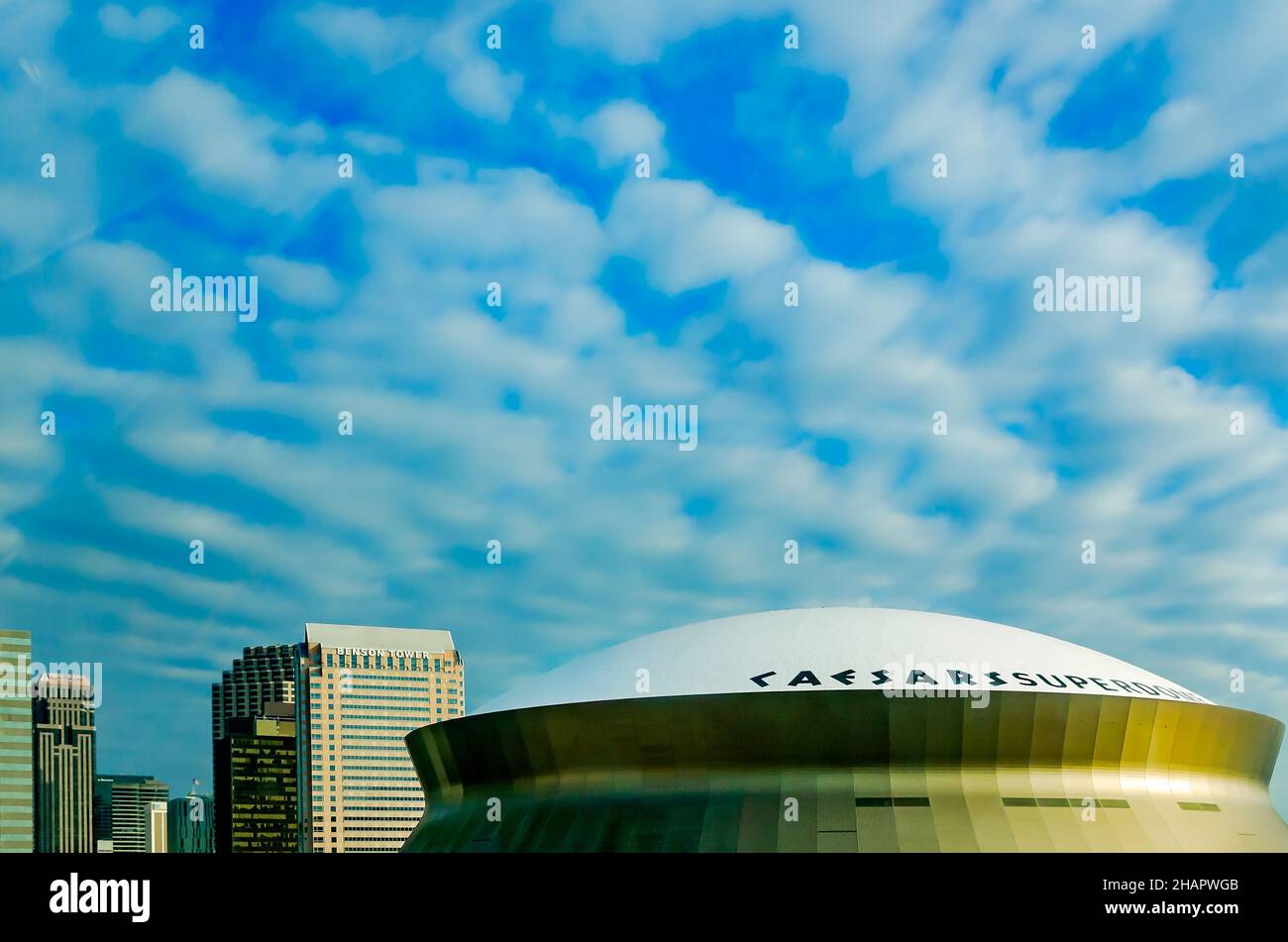 The Louisiana Superdome, now known as Caesars Superdome, is pictured, Dec. 13, 2021, in New Orleans, Louisiana. Stock Photo