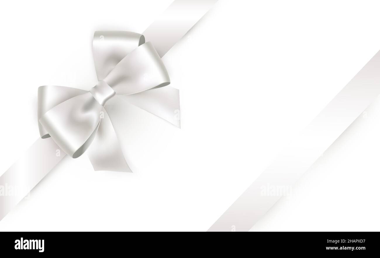 Shiny white satin ribbon on white background Stock Vector Image & Art ...