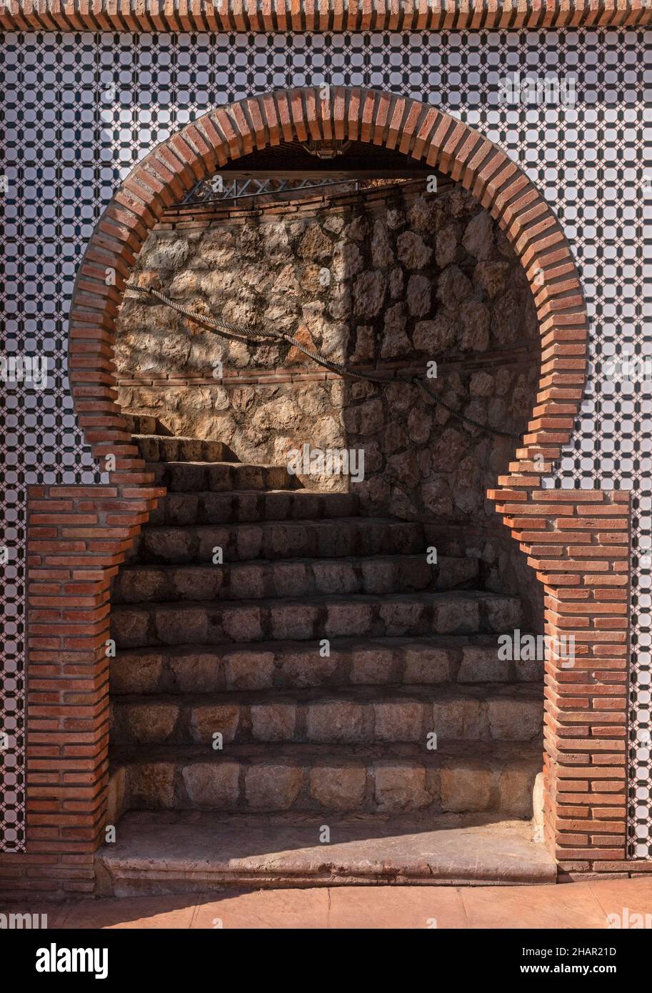 A contemporary Arabic/Moorish inspired gateway in Comares,  Andalucia, Spain. Stock Photo