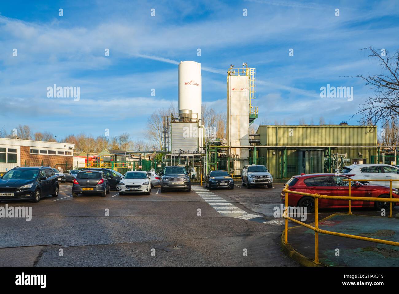 09.10.2021 St Helens, Merseyside, UK. BOC gas site in Moss Bank, St