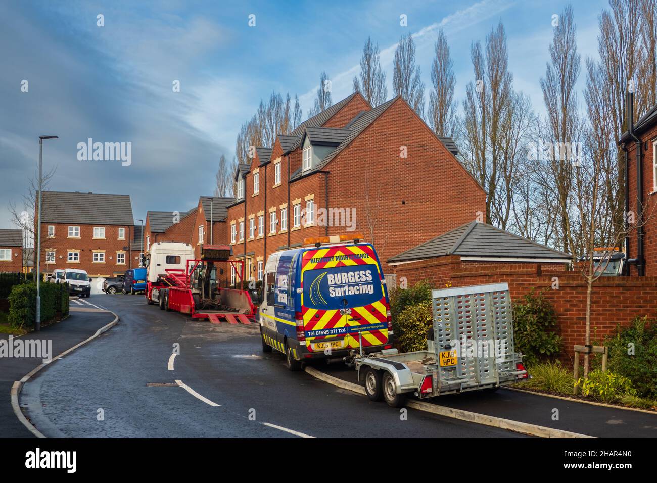 09.10.2021 St Helens, Merseyside, UK. Highway maintenence and surfacing