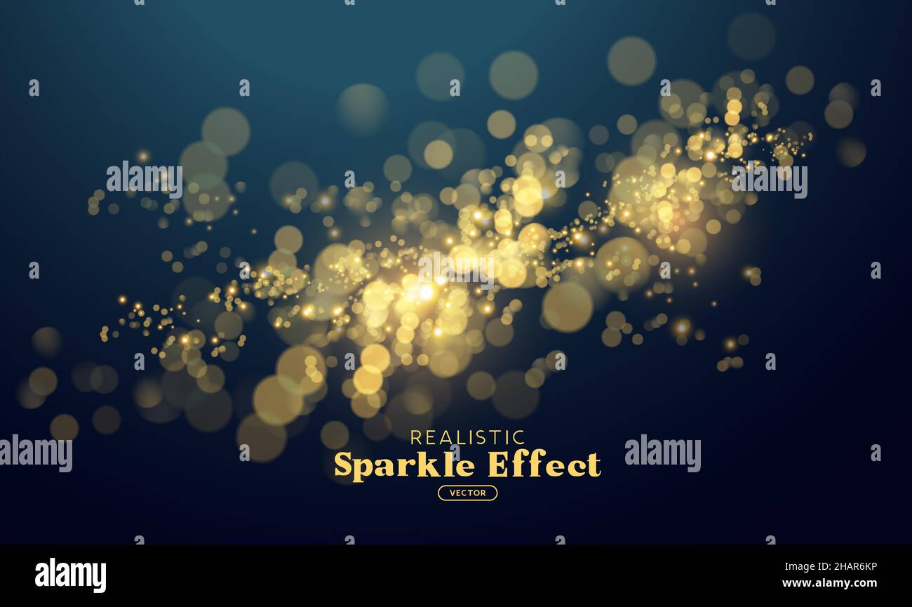 Abstract special effect gold sparkle and glitter dust effect. Events