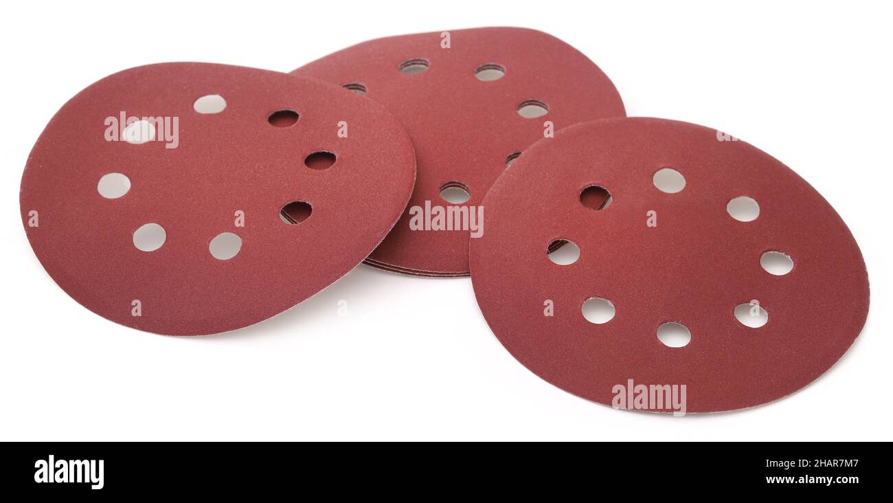 Industrial Sandpaper over white background Stock Photo