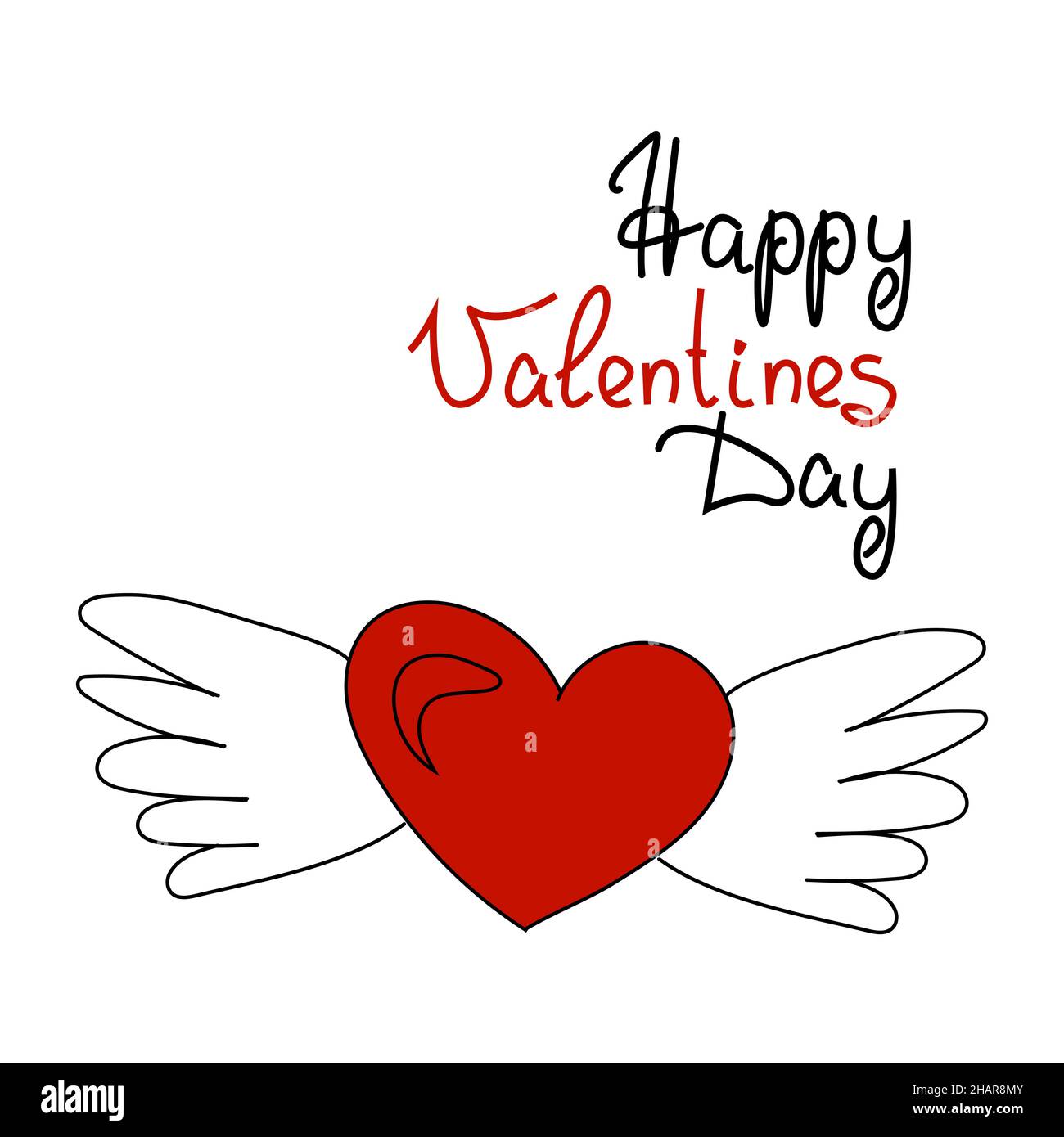 Romantic Happy Valentines Day Vector Illustration Stock Vector Image ...