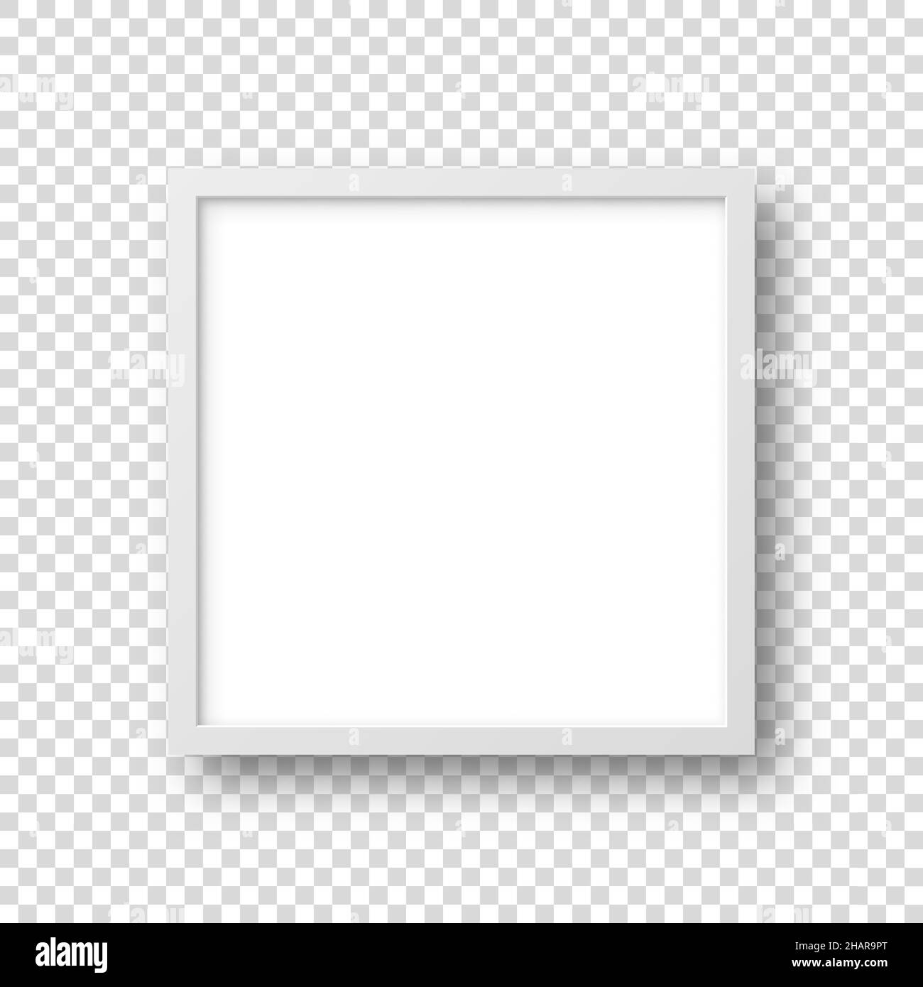 Realistic picture frame isolated on transparent background. Blank