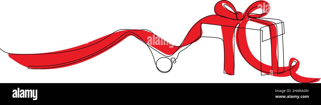 gift box decorated with a red bow Stock Vector