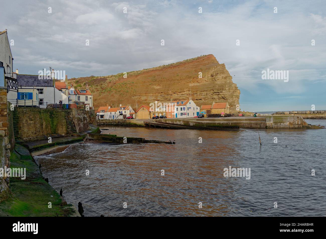 View of the Coastal Village of Staithes in North Yorkshire Stock Photo