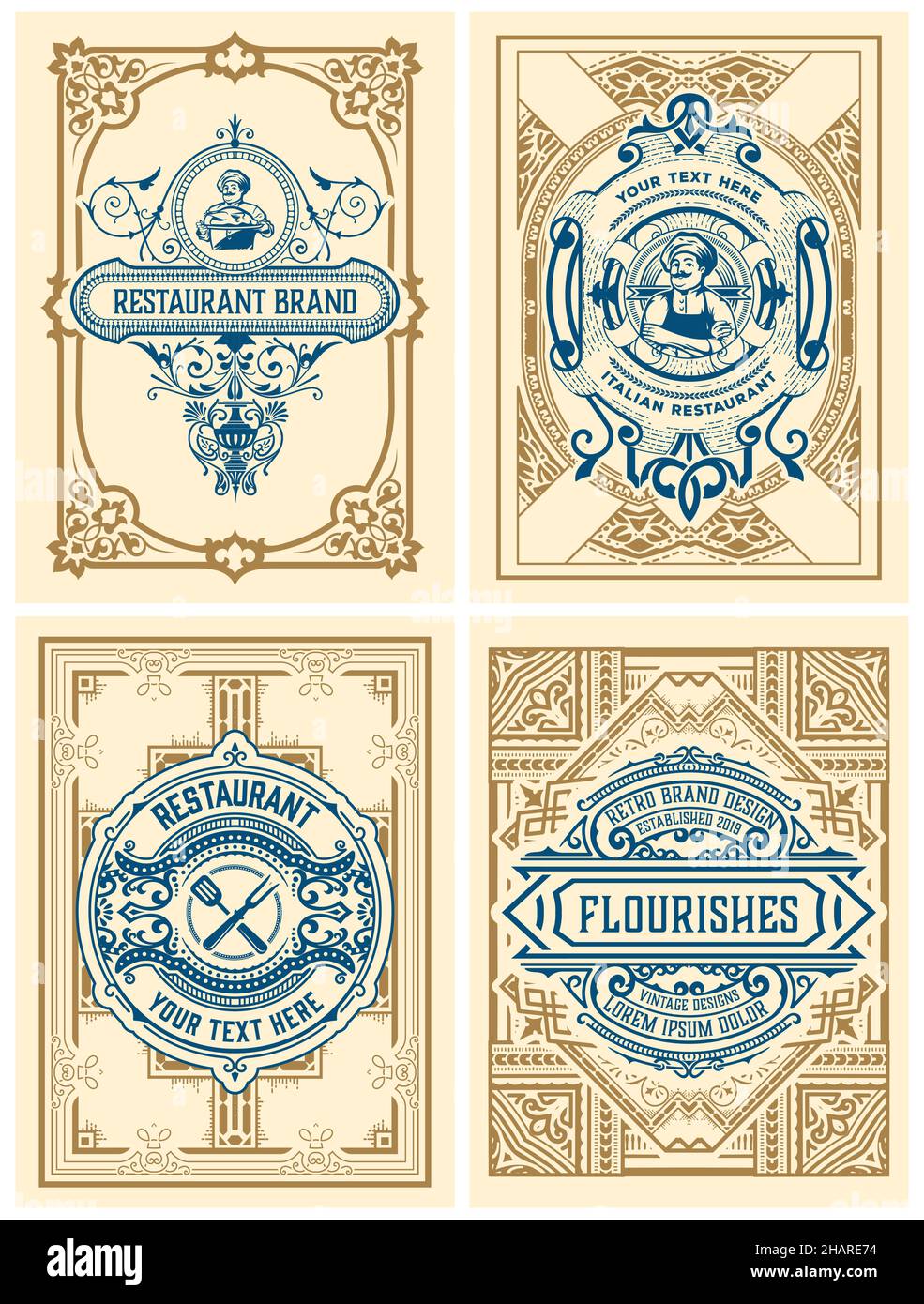 Classic Labels Set of 4 vintage labels for packing Stock Vector Image & Art - Alamy