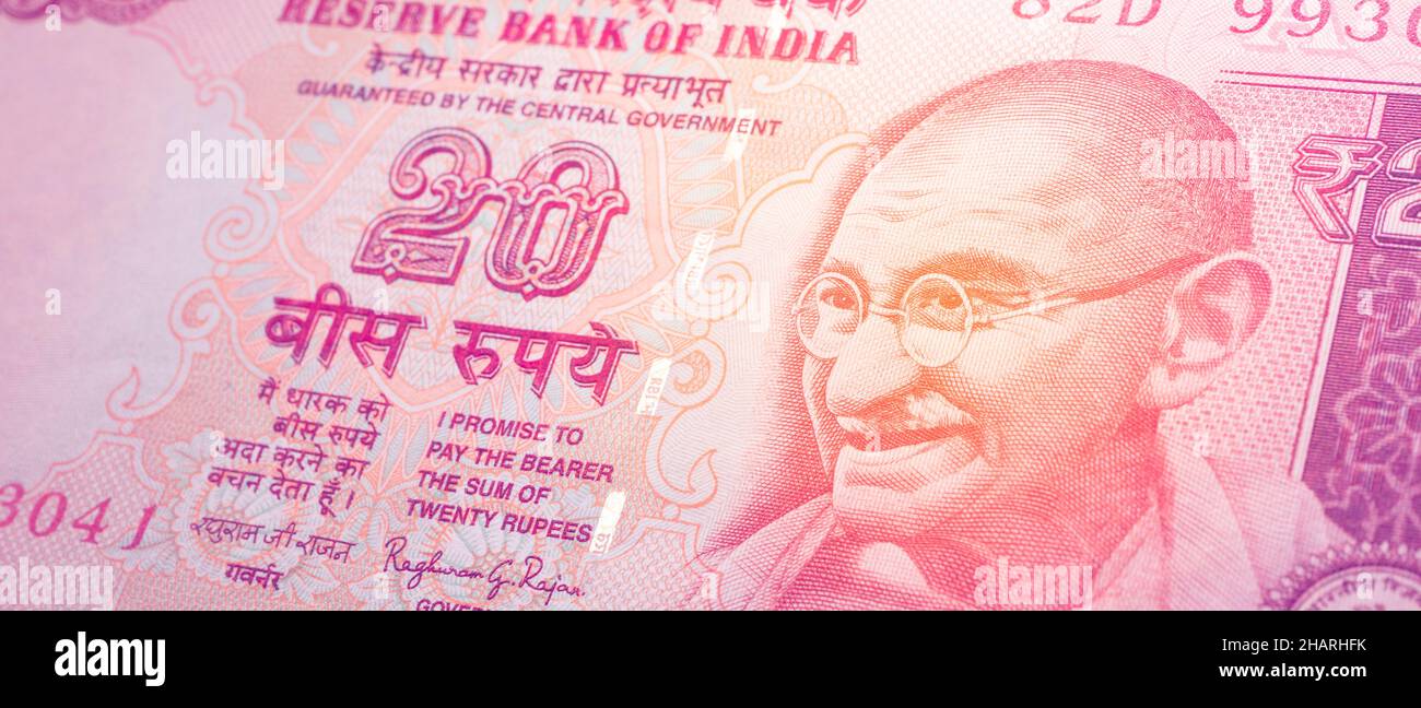 Macro Close up of Indian Currency Note Stock Photo - Alamy