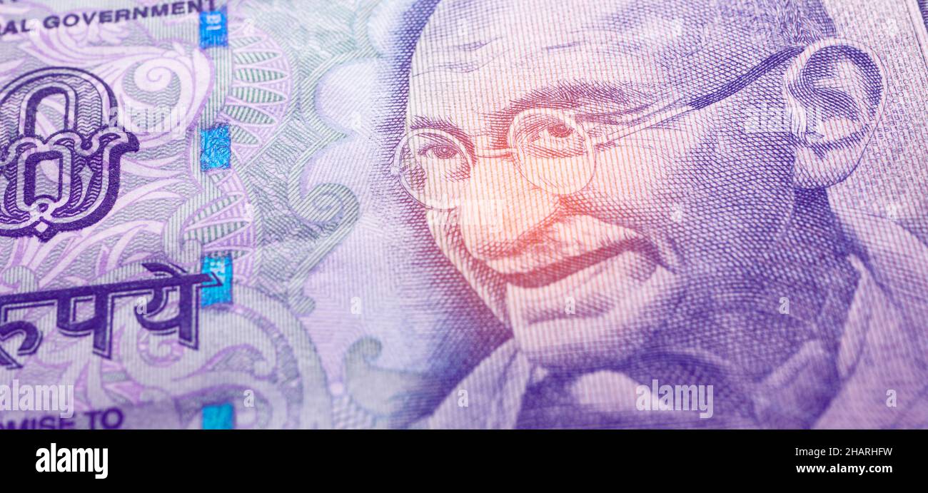 Macro Close up of Indian Currency Note Stock Photo - Alamy