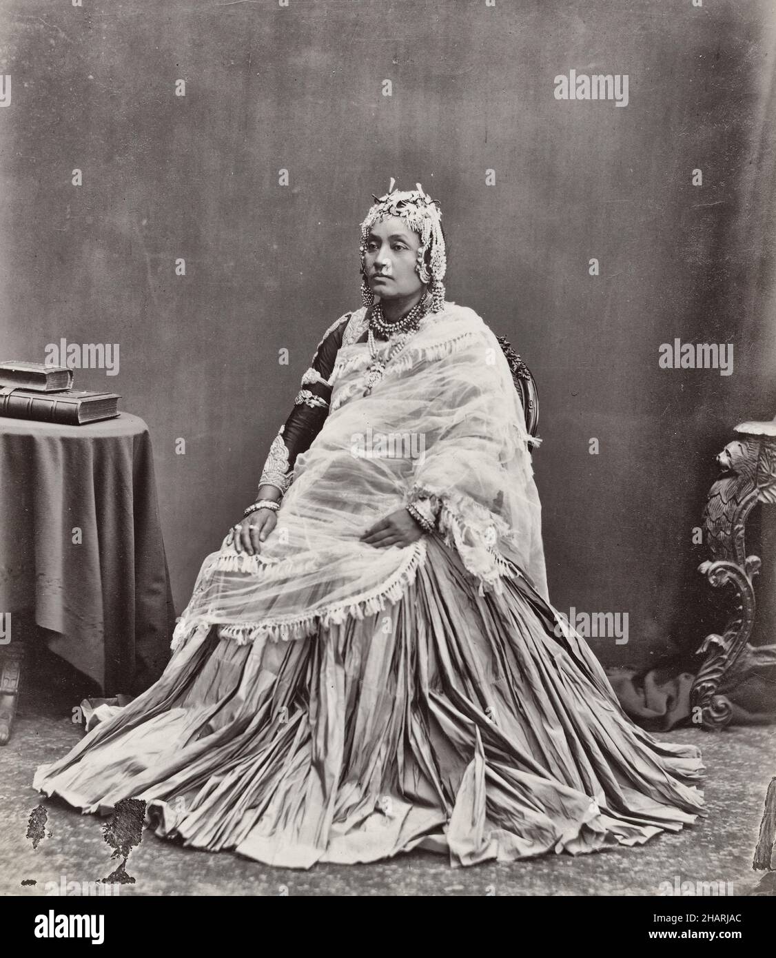 Hiranya Garbha Devi, circa 1865. Nepalese maharani and principal wife of Jung Bahadur Rana Stock Photo